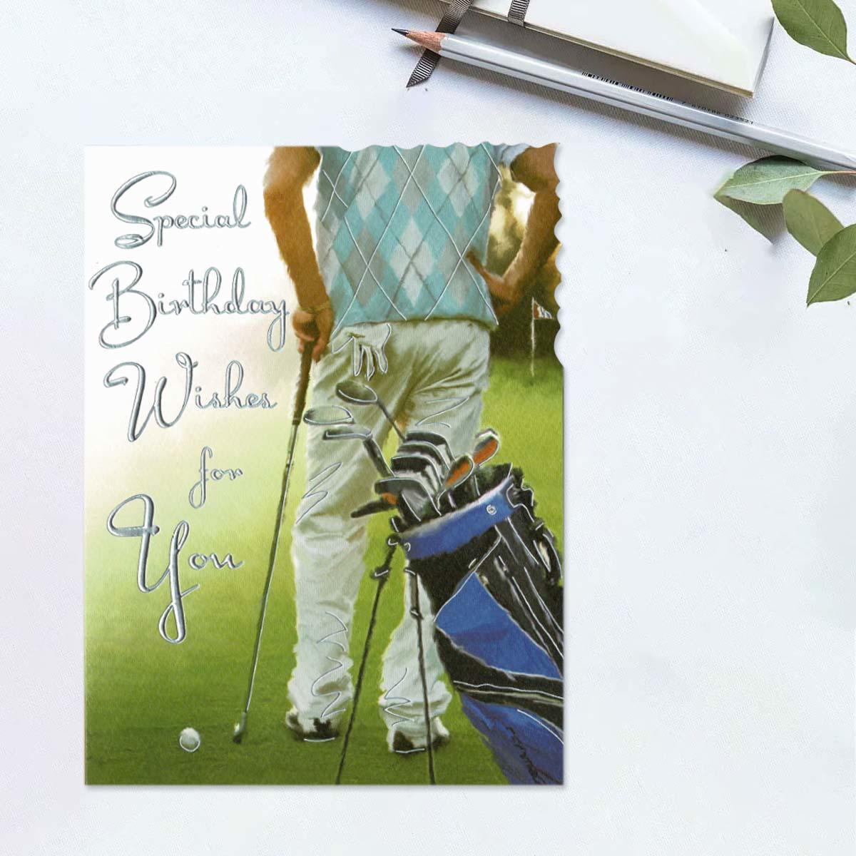 Velvet - Happy Birthday Golfer Card Front Image