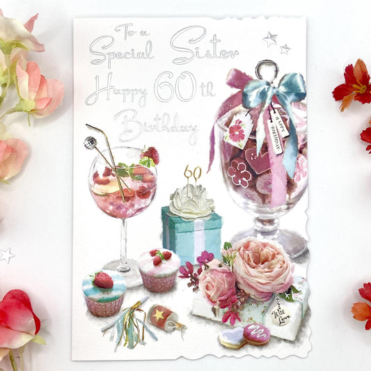 Velvet - Sister 60th Birthday Card Front Image