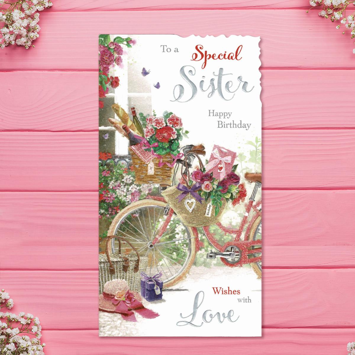 Special Sister Flower Filled Cycle Birthday Card – The Celebration Store