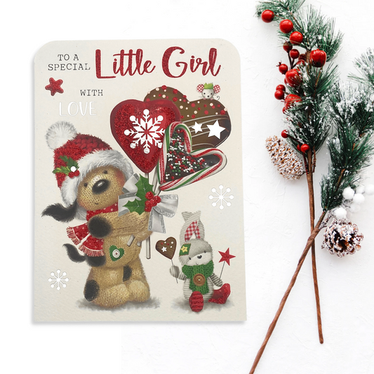 Special Little Girl Christmas - Fudge & Friends Card Front Image