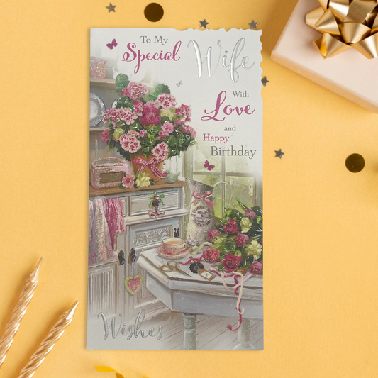 Special Wife - With Love - Velvet Moments - Birthday Card Front Image