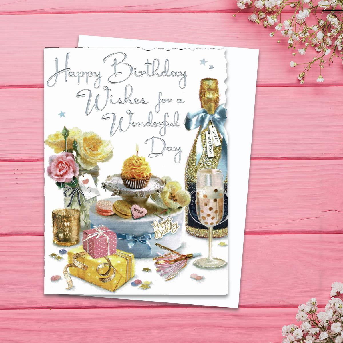 Birthday Wishes For A Wonderful Birthday Card Front Image