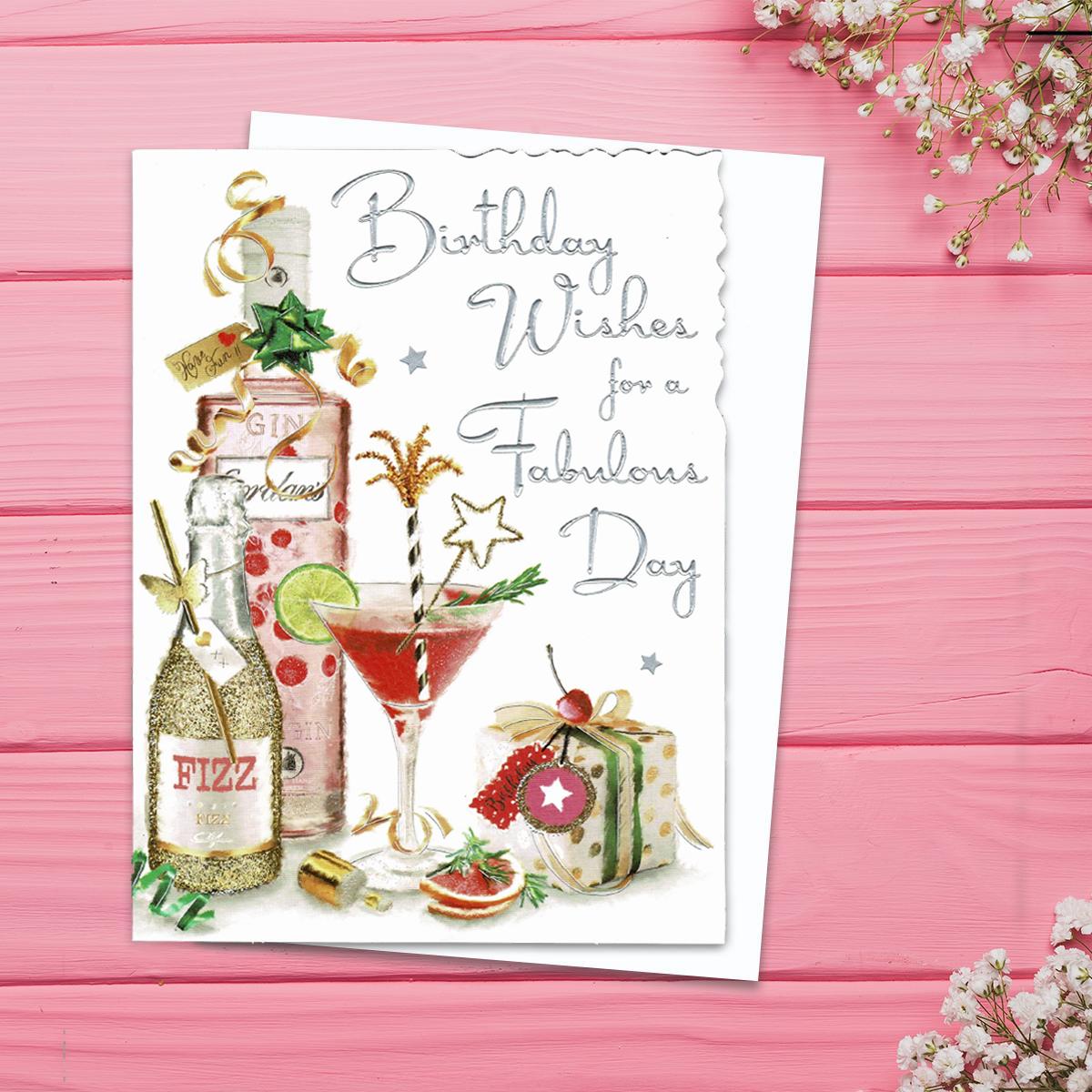 Gin Themed Birthday Card Front Image