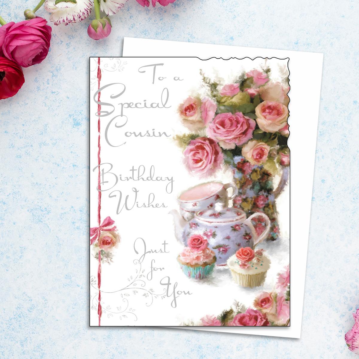 Special Cousin Teacup & Cakes Birthday Card – The Celebration Store