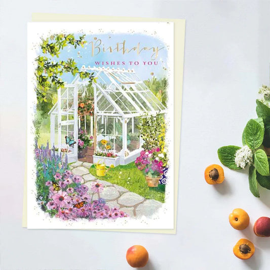 At Home Birthday Card -  Spring Greenhouse