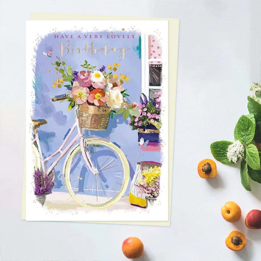 At Home Birthday Card -  Blooming Bicycle