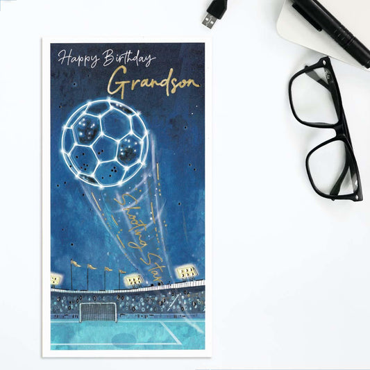 Written In The Stars - Happy Birthday Grandson Card Front Image