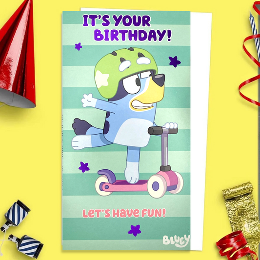 Bluey Birthday Card Design Displayed In Full