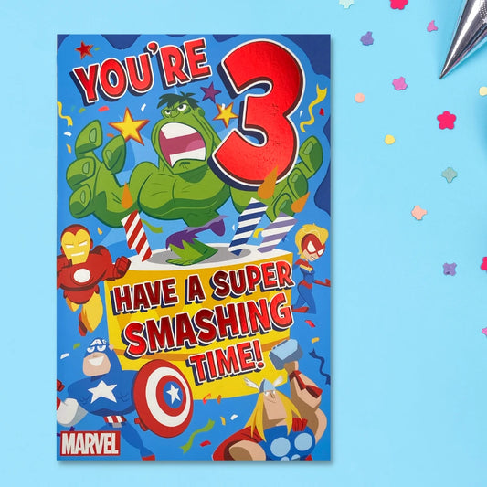 3rd Birthday Card - Marvel Super Smashing Time
