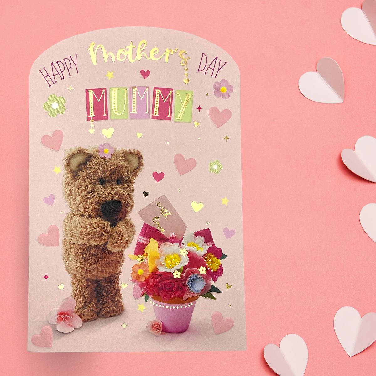 Mother's Day - Mummy Barley Bear Potted Flowers Front Image