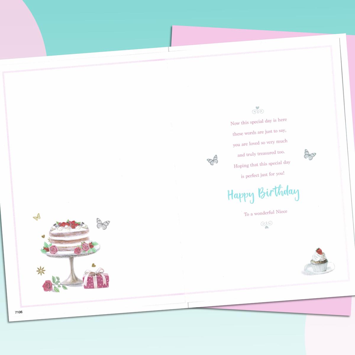 Niece Birthday Card Alongside Its Light Pink Envelope