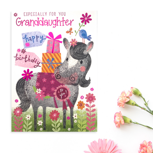 Granddaughter - Birthday Pony Card Front Image