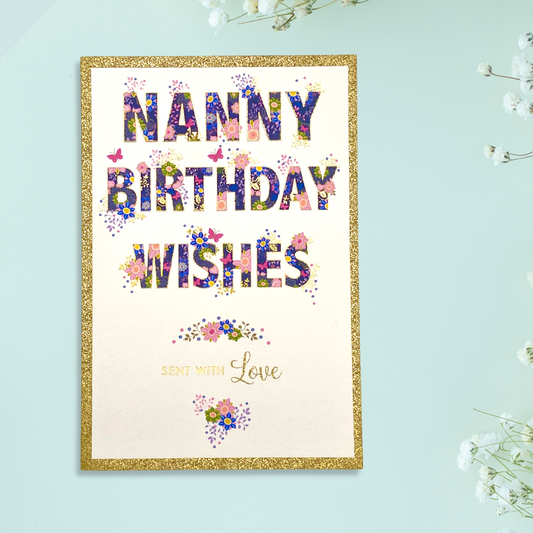 Nanny - Birthday Wishes - Pizazz Card Front Image