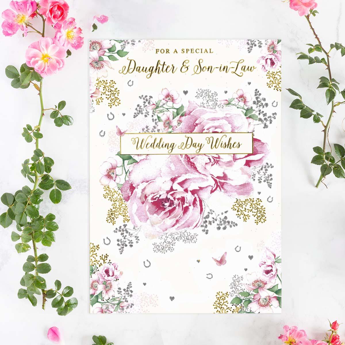 Special Daughter & Son-In-Law Wedding Day Card Front Image