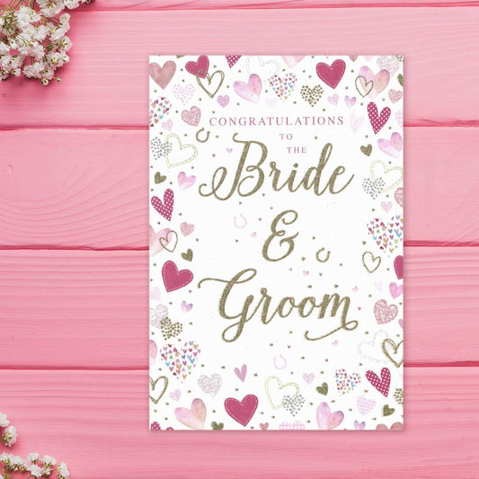 Congratulations Bride & Groom Wedding Day Card Front Image