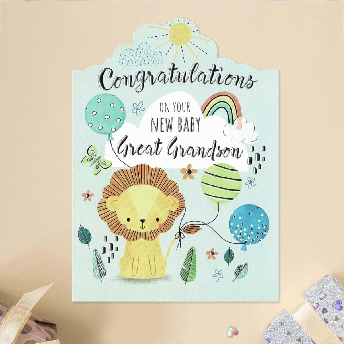 All The Rage - Congratulations New Great Grandson Card Front Image