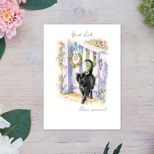 Pawfolio - Good Luck Feline Optimistic Card Front Image