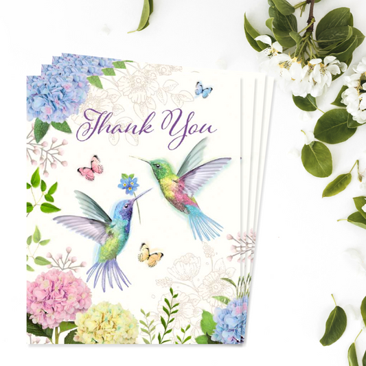 Notecards - Hummingbirds - Pack of 4 - Thank You Front Image