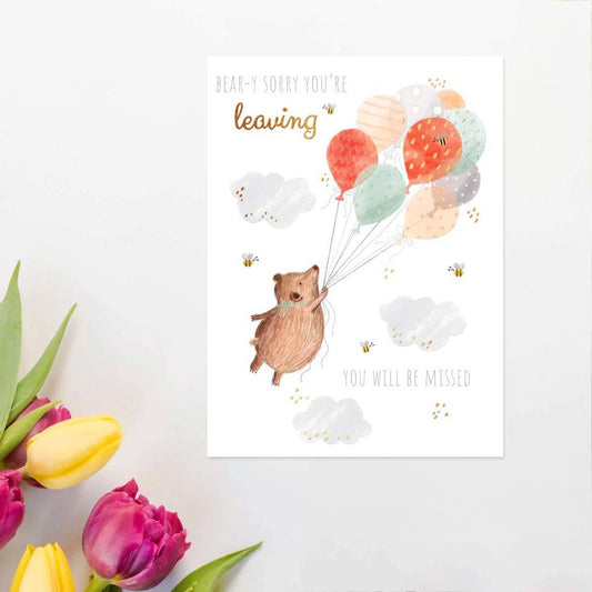 Bear-y Sorry You're Leaving Card Front Image