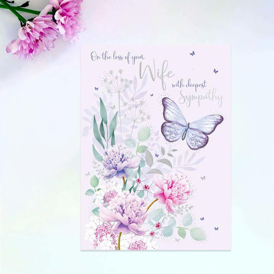 On The  Loss Of Your Wife With Deepest Sympathy Card Front Image