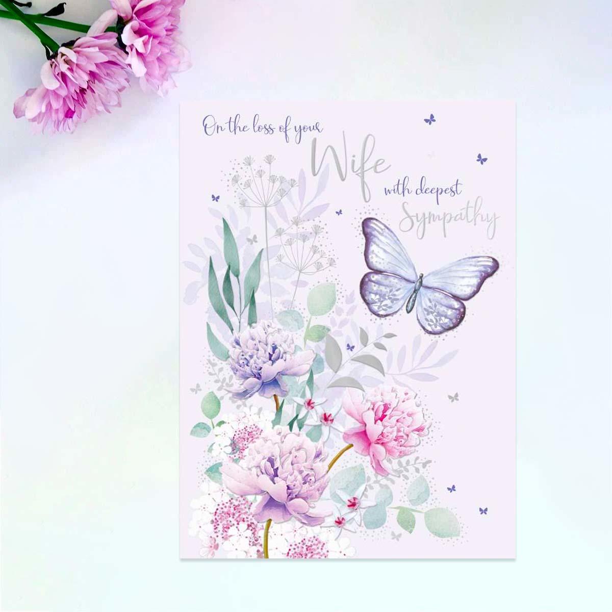 On The  Loss Of Your Wife With Deepest Sympathy Card Front Image