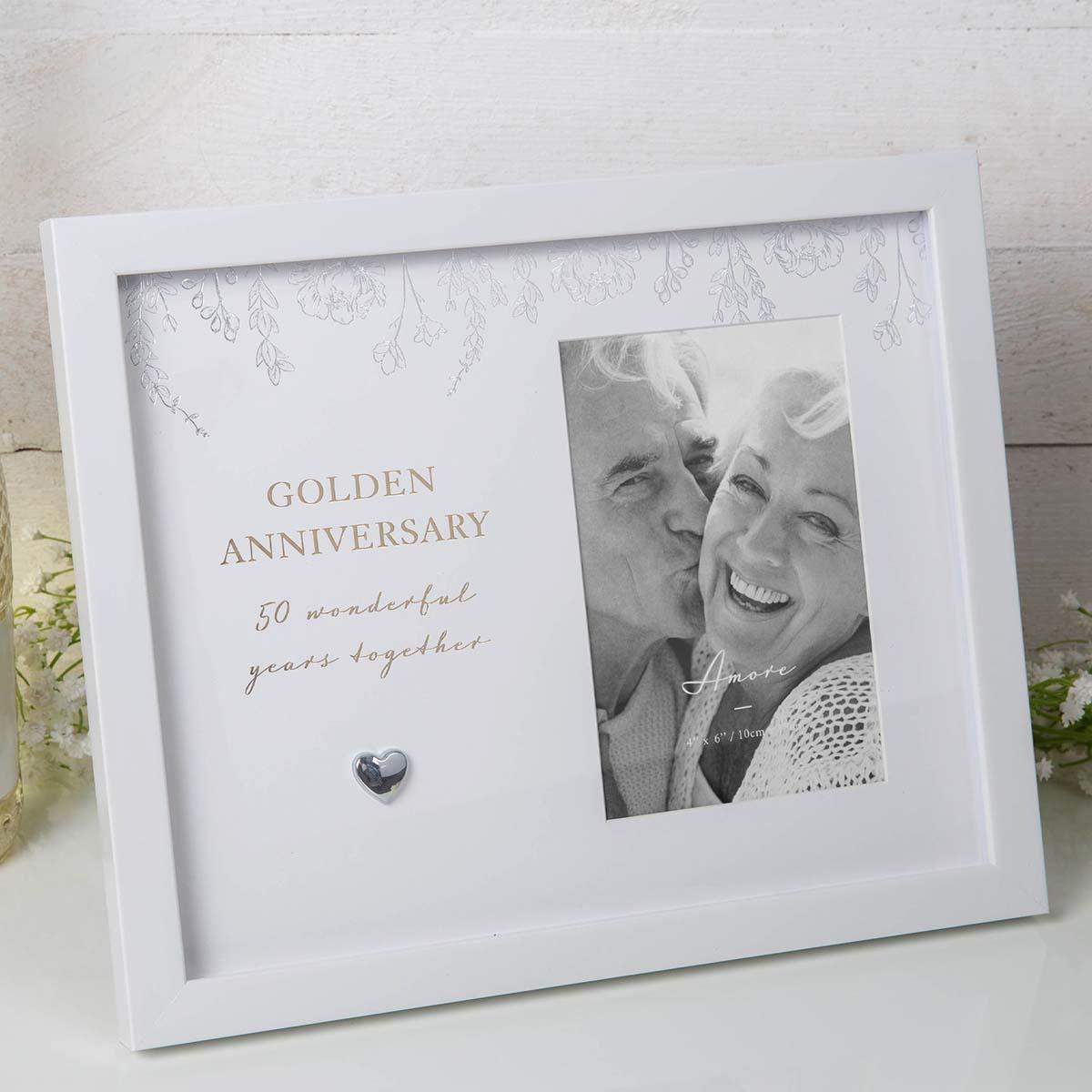 Golden Anniversary Picture Frame Displayed In Full