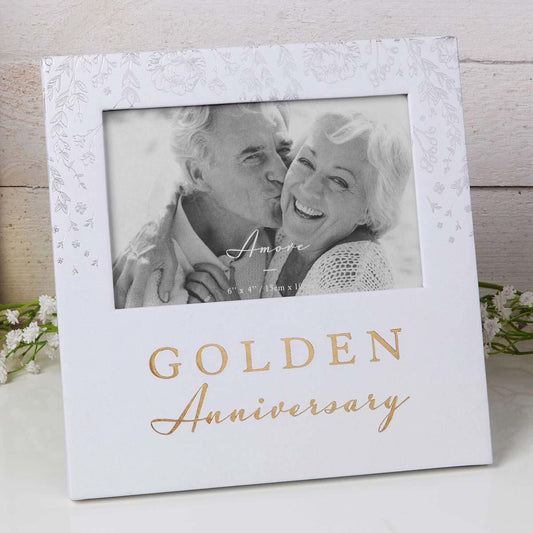 Golden Anniversary Picture Frame Displayed In Full