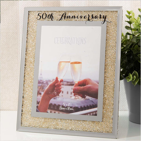 Golden Anniversary Picture Frame Displayed In Full