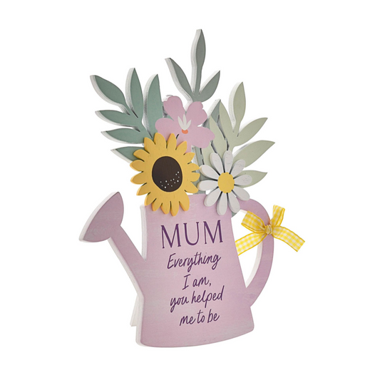 Mum Watering Can Plaque Displayed Side On