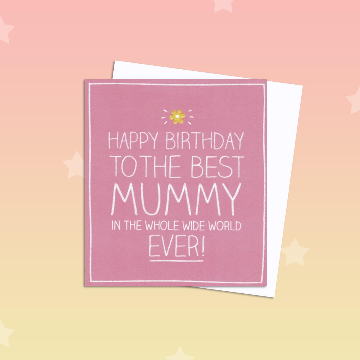 Mummy Birthday Card Alongside Its White Envelope