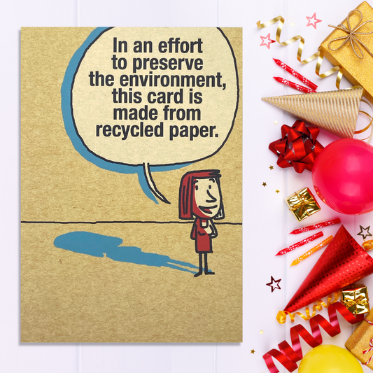 Recycling Funny Greeting Card Displayed In Full