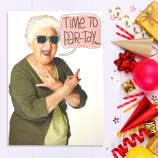 Funny Grandma Trying To Be Current Birthday Card Displayed In Full