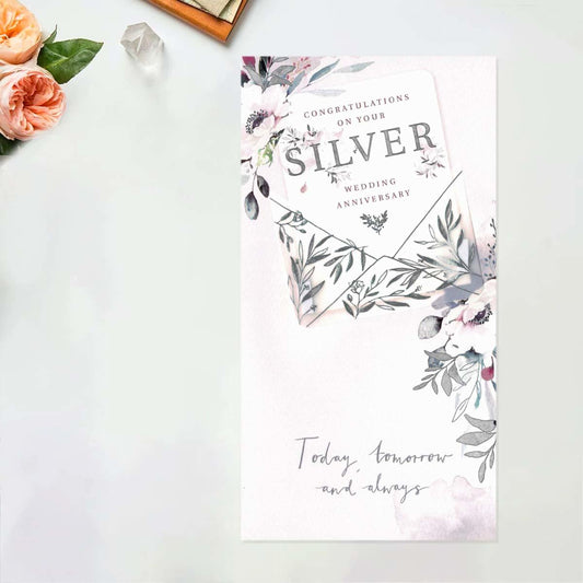 Silver Anniversary Card Shown In Full