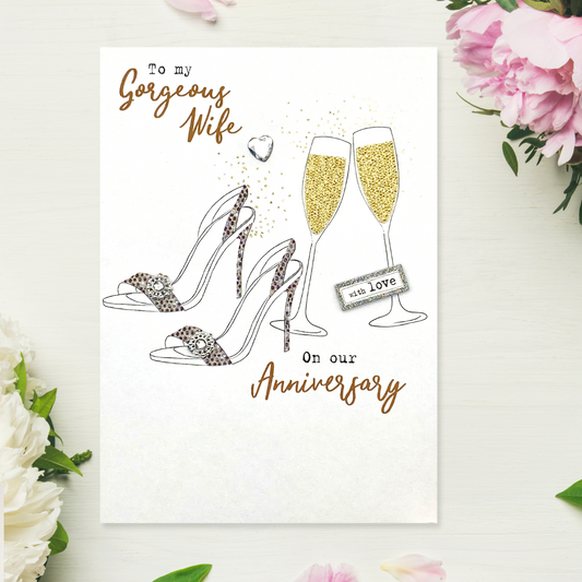 Gorgeous Wife on Our Anniversary - Irresistible Card Front Image