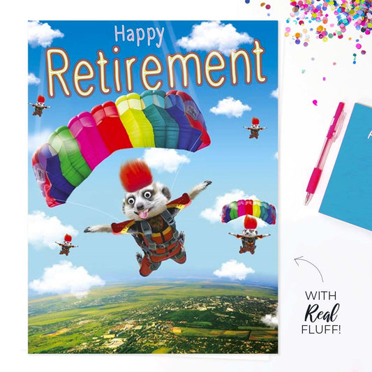 Fluff - Happy Retirement Large Card Front Image