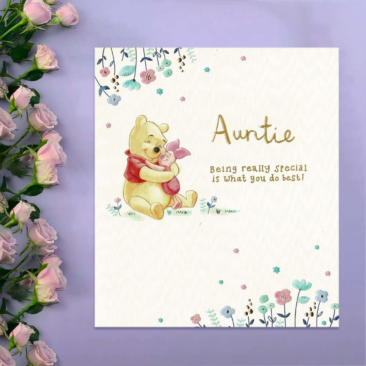 Disney- Winnie The Pooh Auntie Birthday Card Front Image