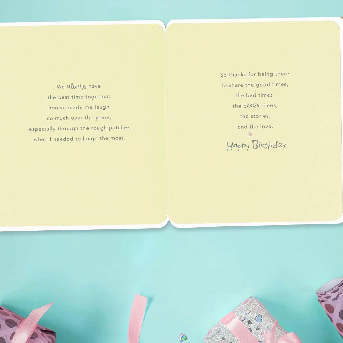 Inside with coloured insert and heartfelt words