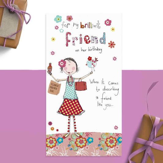 Brilliant Friend On Her Birthday Card Front Image