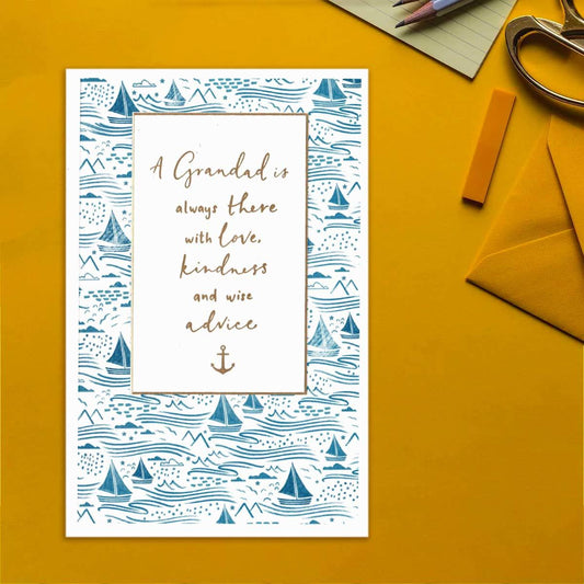 Grandad Birthday Love, Kindness & Advice Card Front Image