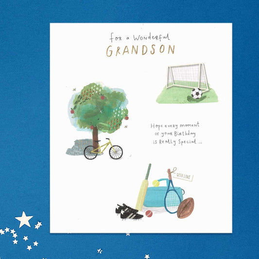 Wonderful Grandson Birthday Card Front Image