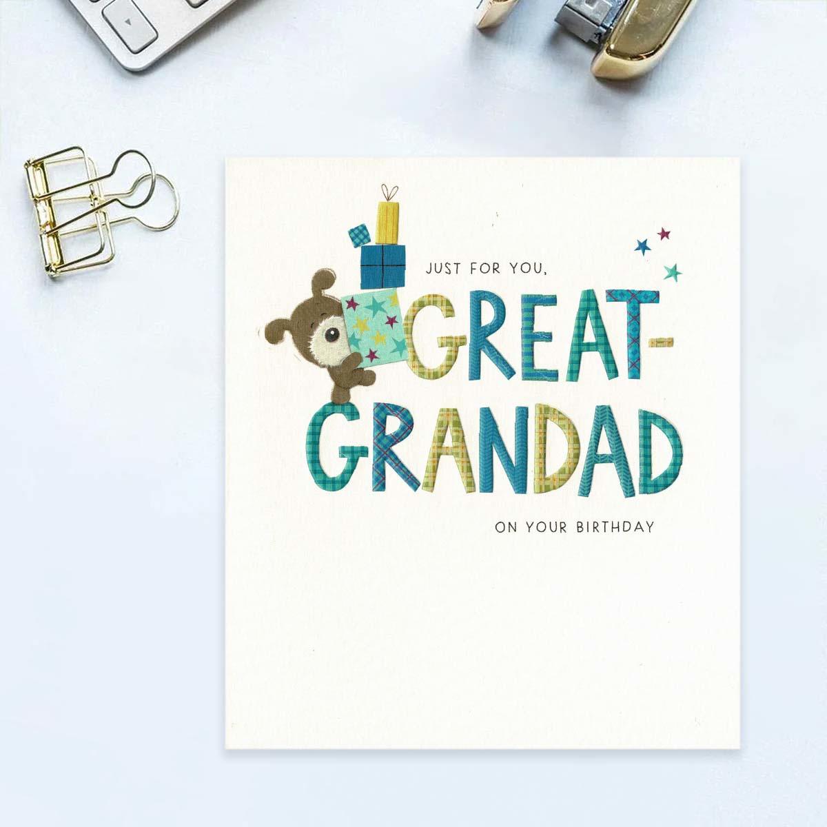 Lots Of Woof - Great Grandad Birthday Card Front Image