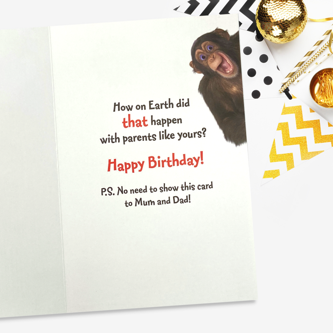 Nephew Birthday Card - The Padded Cell Chimp Humour