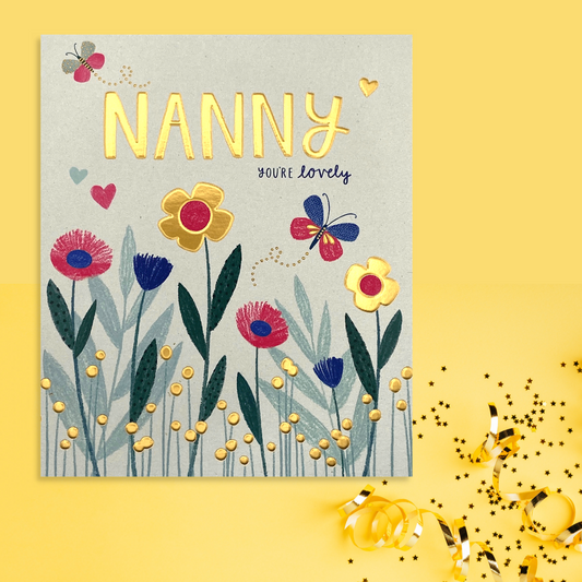 Nanny You're Lovely - Birthday Card Front Image