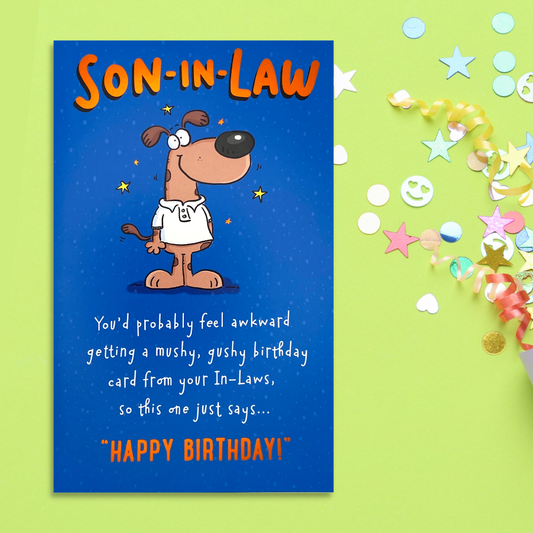 Son-In-Law Birthday Card - Giggles Mushy Gushy