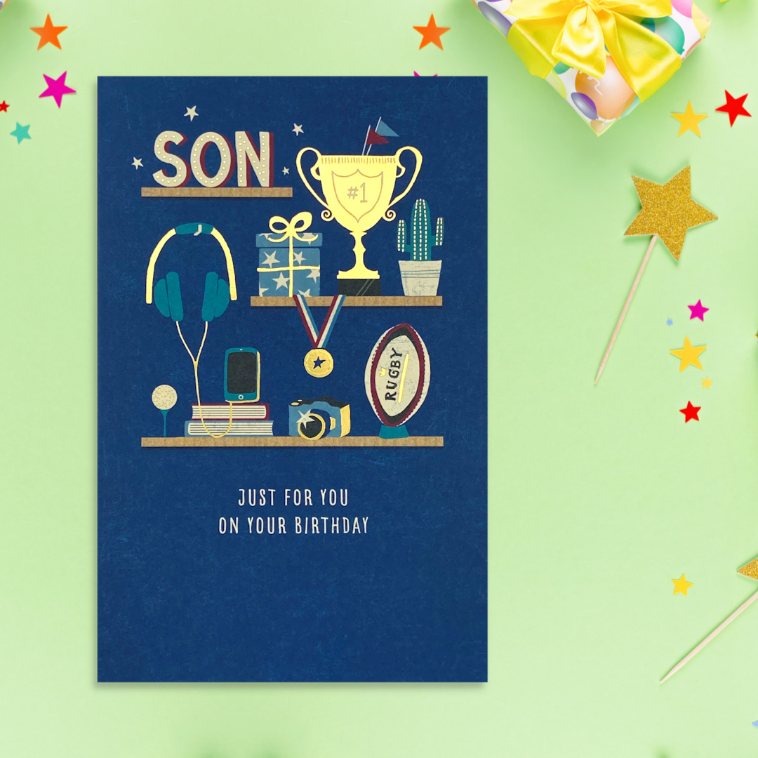 Son Birthday - Thinking Of You No. 1 Trophy Front Image