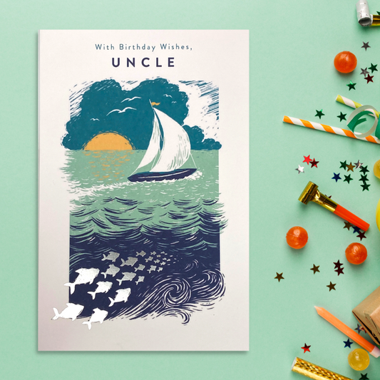 Uncle Birthday Card - Yachting Scene