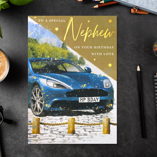 Nephew Birthday Card - Heritage Car