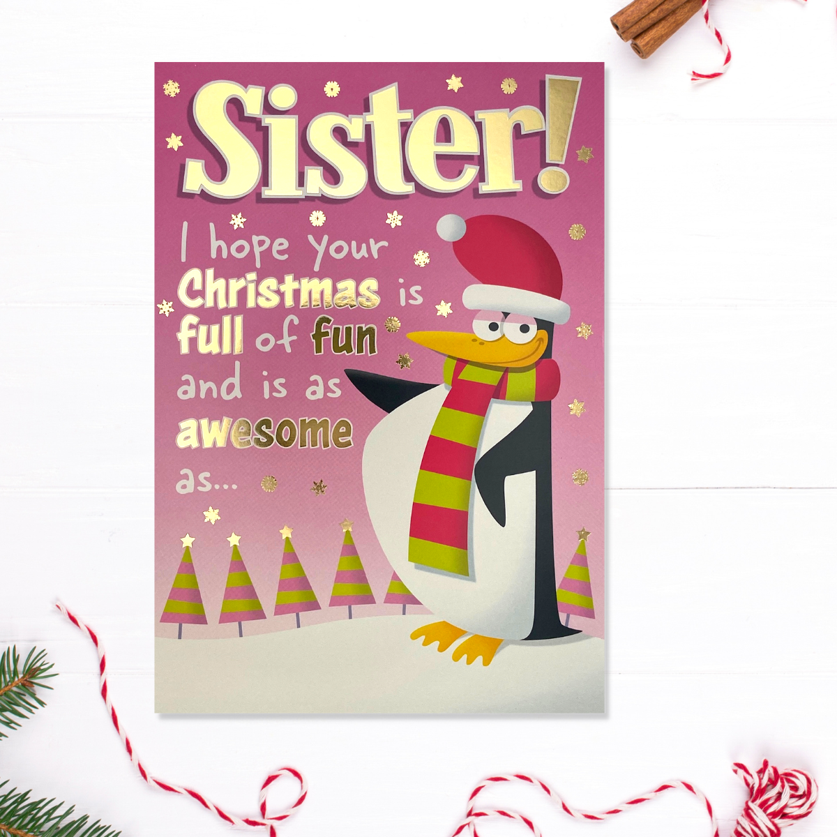 Bags of Gags - Sister Christmas Card Front Image