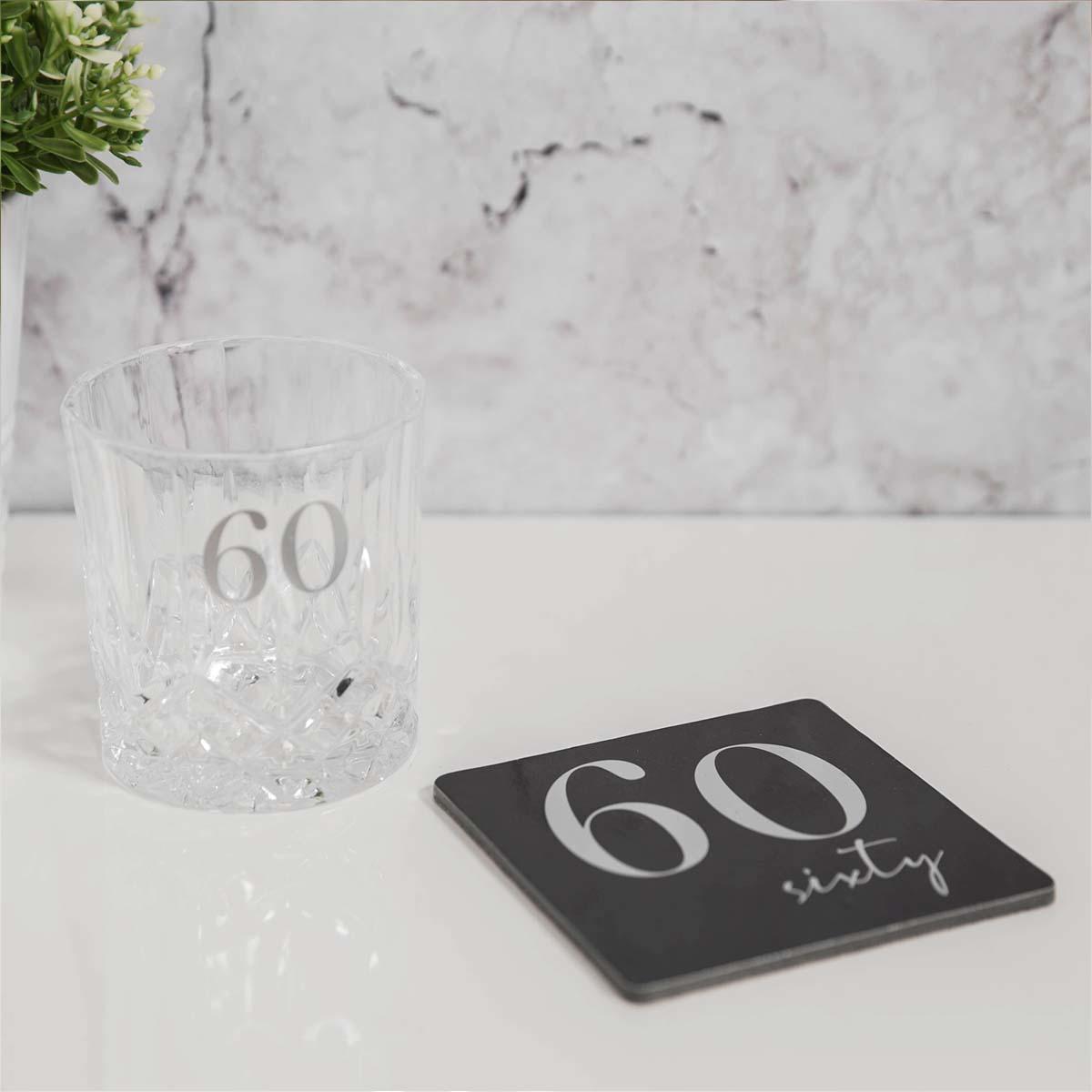 Age 60 Whisky And Coaster Set Displayed In Presentation Box