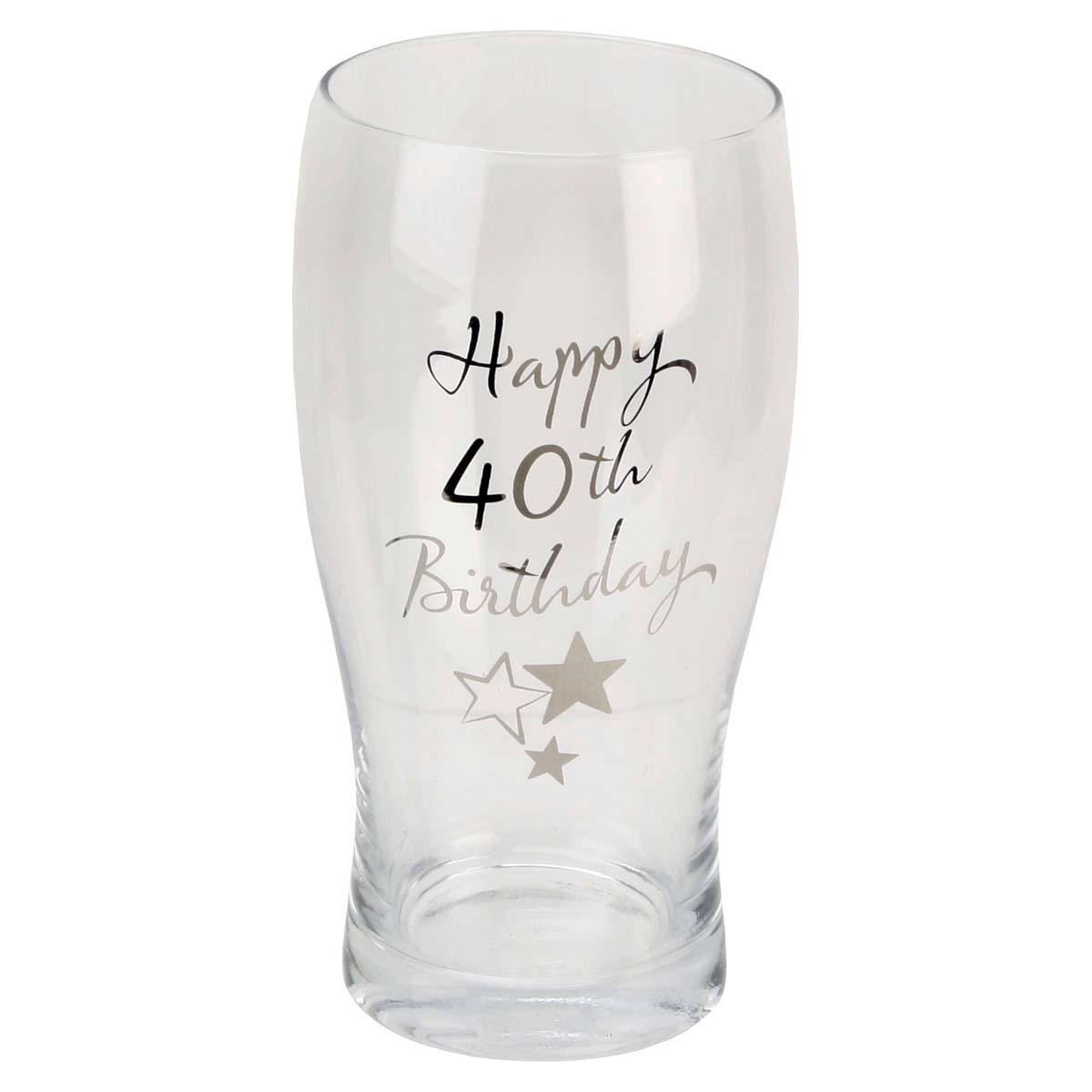 Age 40 Pint Glass Displayed Full Image